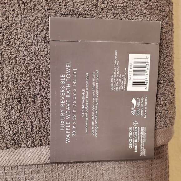 Luxury Reversible Waffle Wave Bath Towel 100% Cotton - Picture 4 of 6